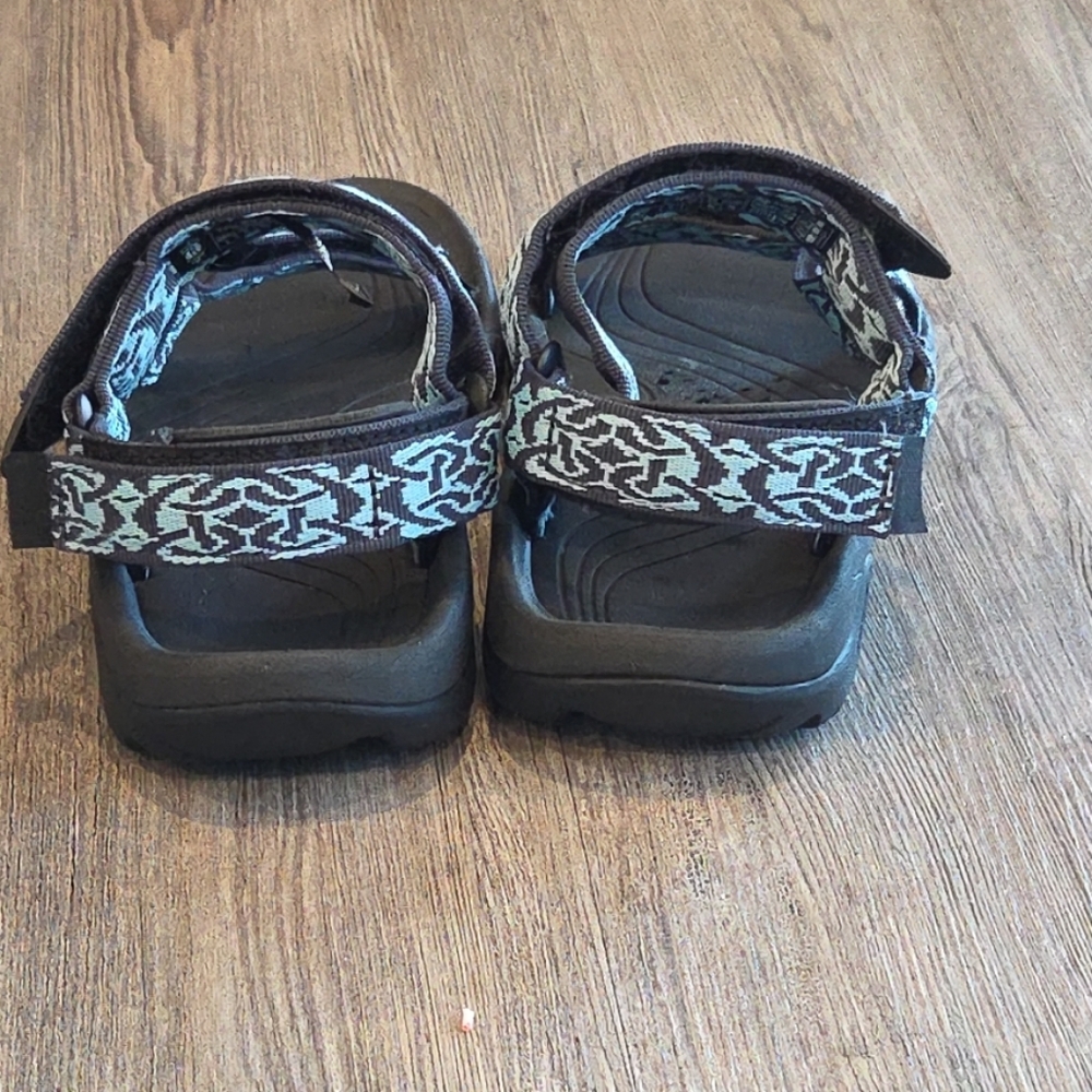 Women’s Size 9 TEVA Hurricane Sandals Blue Black Strap On Hook & Loop - Picture 3 of 15